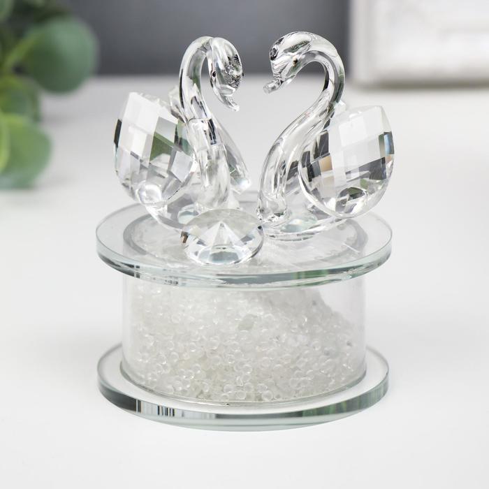 Фигурка стекло «Два лебедя», бисер, 8.4×6.8×5.8 см