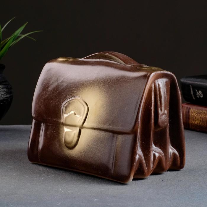 Копилка для денег «Барсетка», коричневая, 17×10×14 см