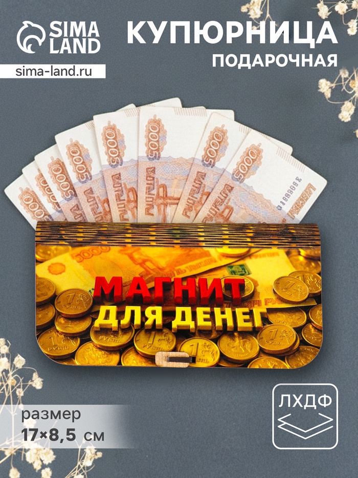 Купюрница подарочная «Магнит для денег», 17×8.5 см
