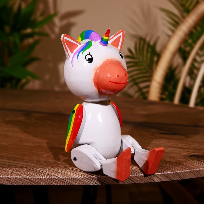 Сувенир «Единорожек», висячие лапки, дерево, 30 см