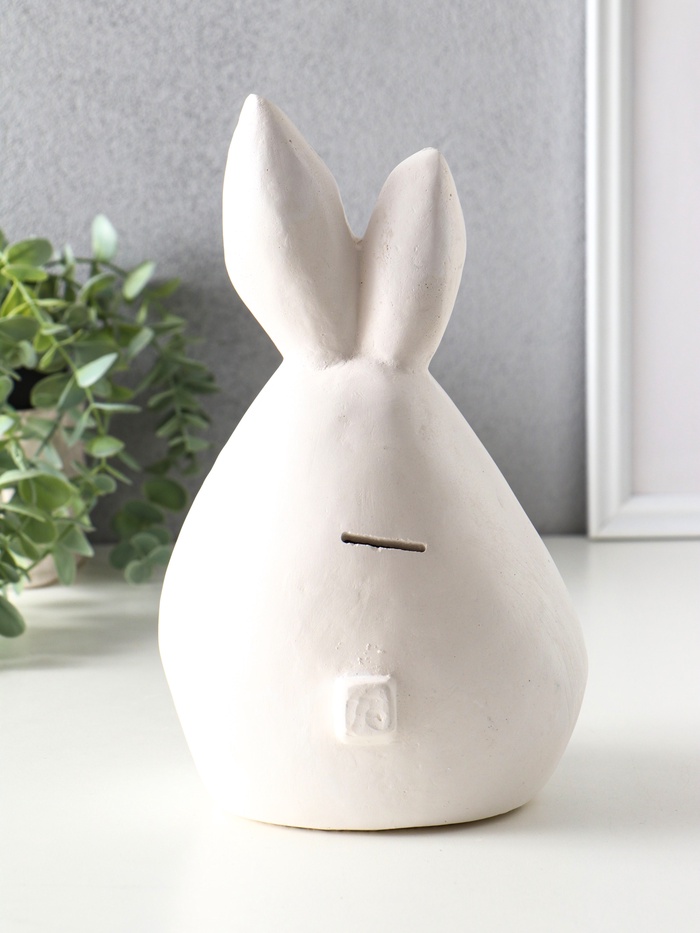 Копилка для денег «Кролик», гипс, 25×15×13.5 см, белый