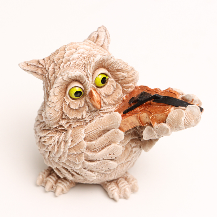 Фигурка гипс «Сова со скрипкой», коричневая, 11×8×6 см