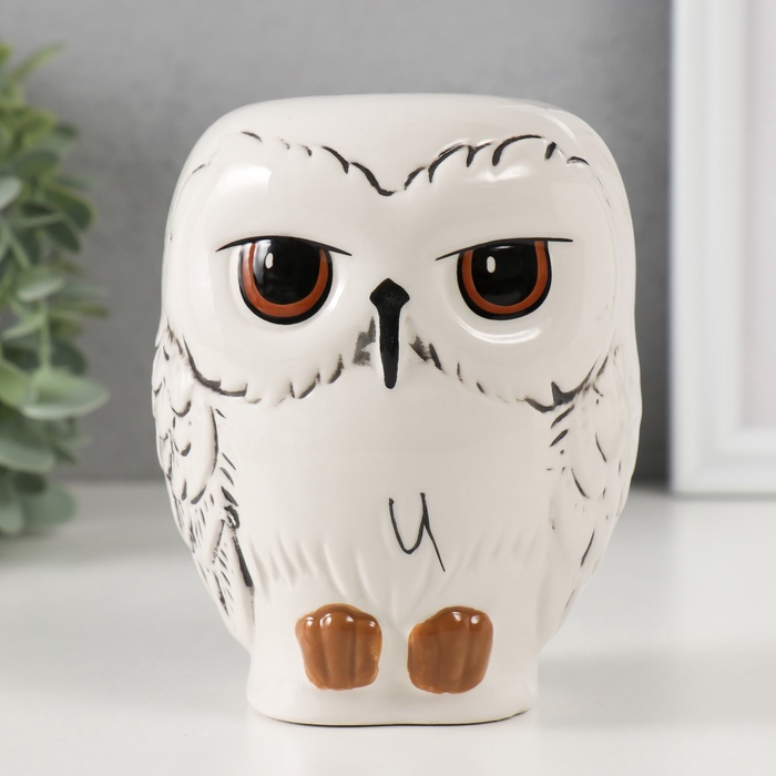 Копилка для денег «Белый северный филин», керамика, 10.5×9×12.5 см