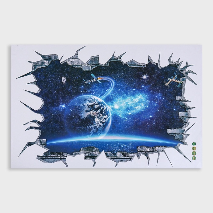 Интерьерная наклейка 3Д TAKE IT EASY «Космос в синеве», 90×60 см