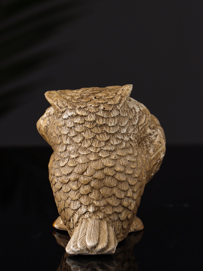 Фигурка гипс «Сова ученая», 8×9×7 см, бежевый