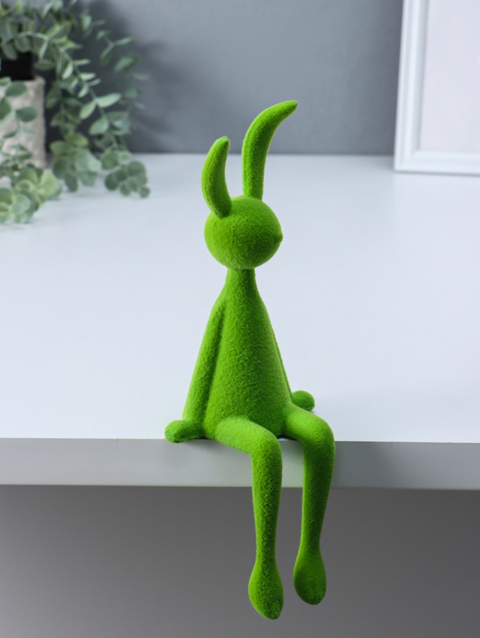 Фигура настольная «Зайчик», зелёный, на полку, 9×10×28 см