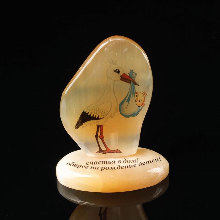 Фигурка «Оберег на рождение детей», на подставке, селенит