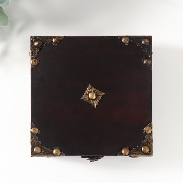 Шкатулка для украшений «Сундук. Адриана», дерево, 14×14×6.5 см