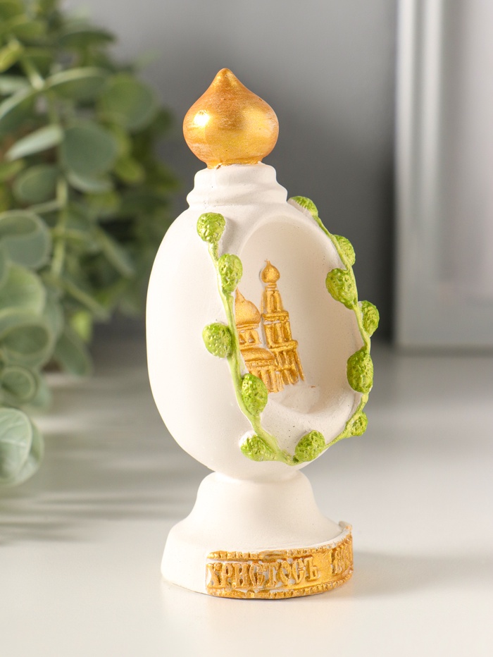 Фигурка гипс «Яйцо с куполом», 11×5 см