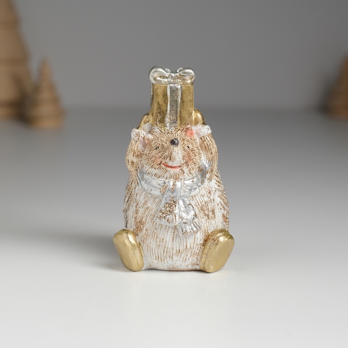 Фигурка полистоун «Ёжик коричневый», 4.8×4.5×8.2 см, МИКС