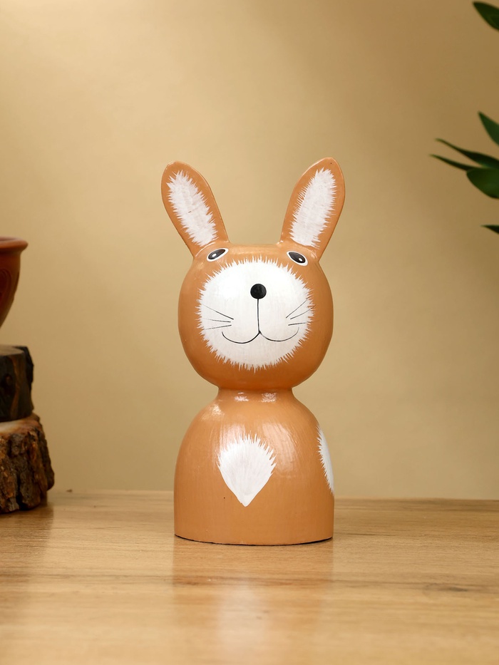 Набор сувенирный «Зайки», h=15 см, h=13 см, h=10.5 см, дерево, коричневый