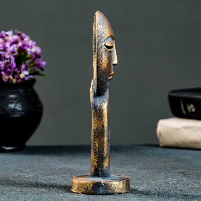 Фигурка гипс «Бюст: Маска в руке», винтаж, 20 см