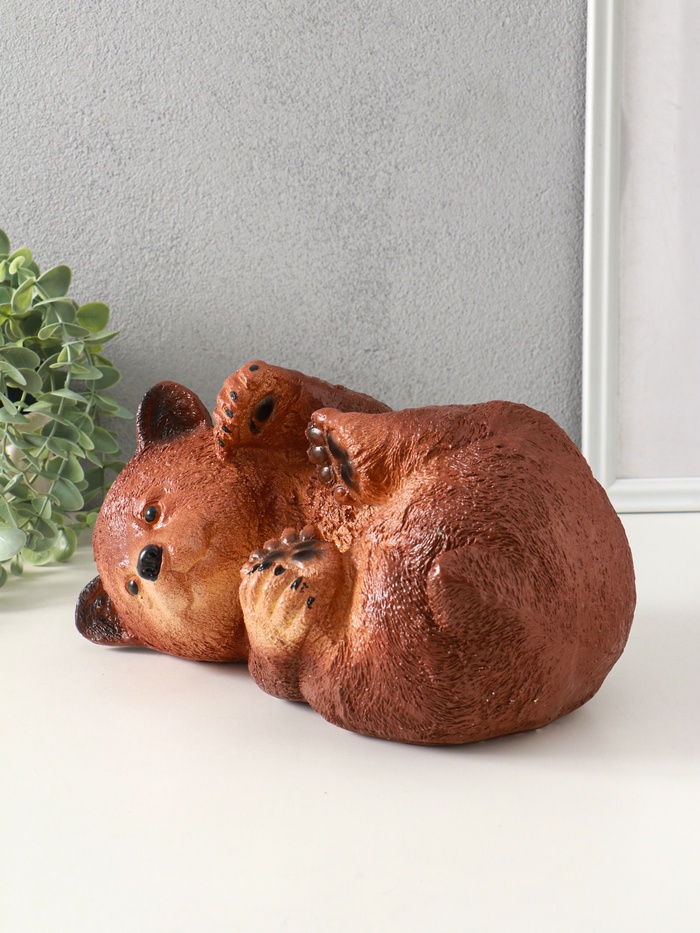 Копилка для денег «Мишка лёжа», гипс, 15×28 см, цветной