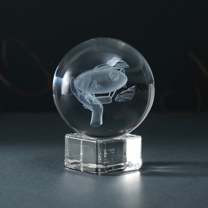 Фигурка стекло шар «Дирижабль», d=6 см