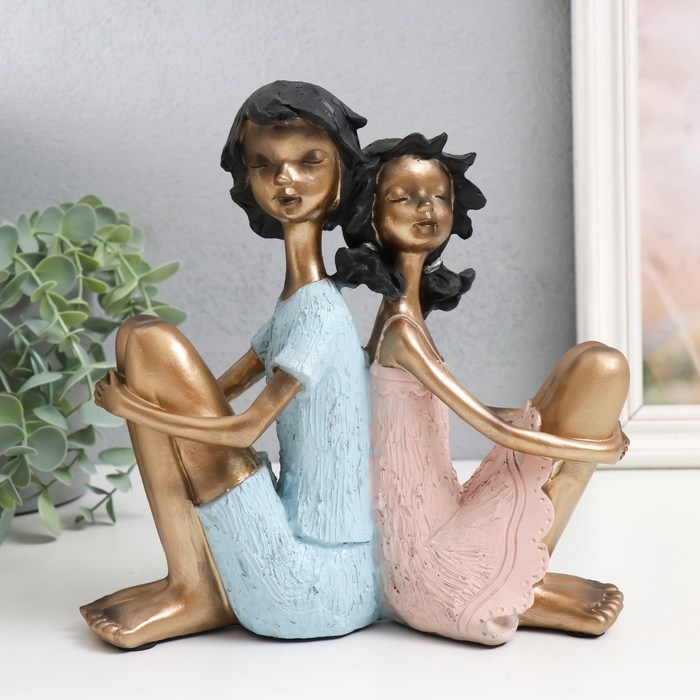 Фигурка полистоун «Дети - Дружба», бело-золотой, 21×8×21 см