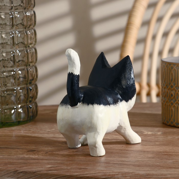 Сувенир «Котик», 7×11×12 см, дерево, чёрный, белый