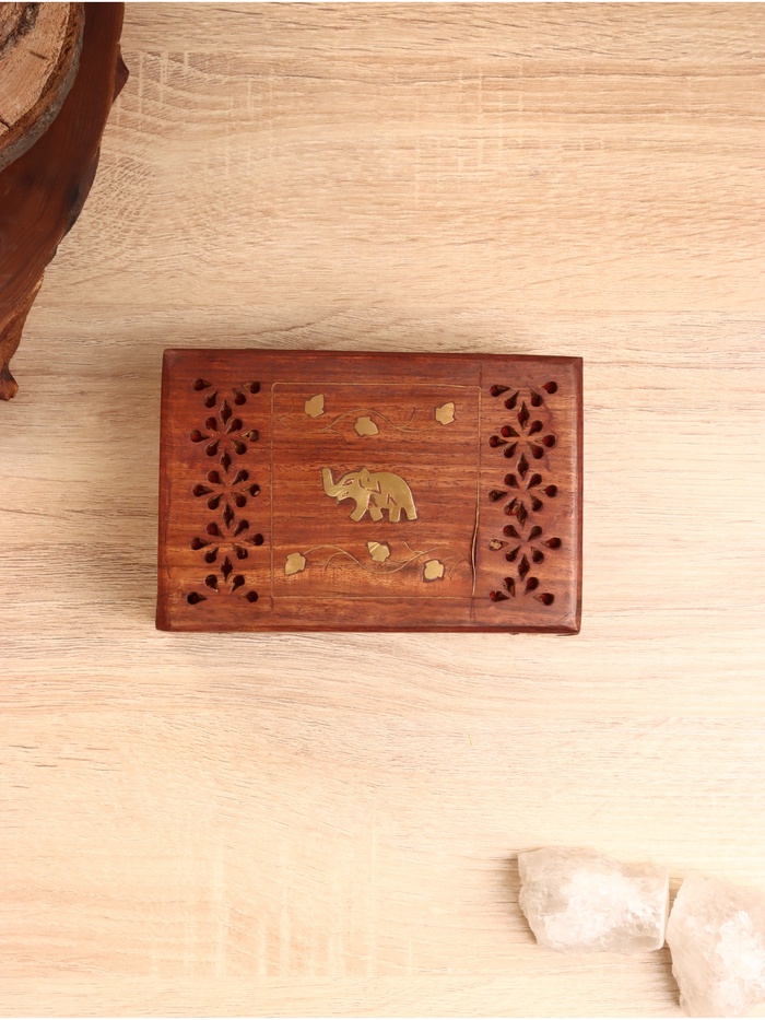 УЦЕНКА Шкатулка «Резной слоник», 15×10×6, дерево