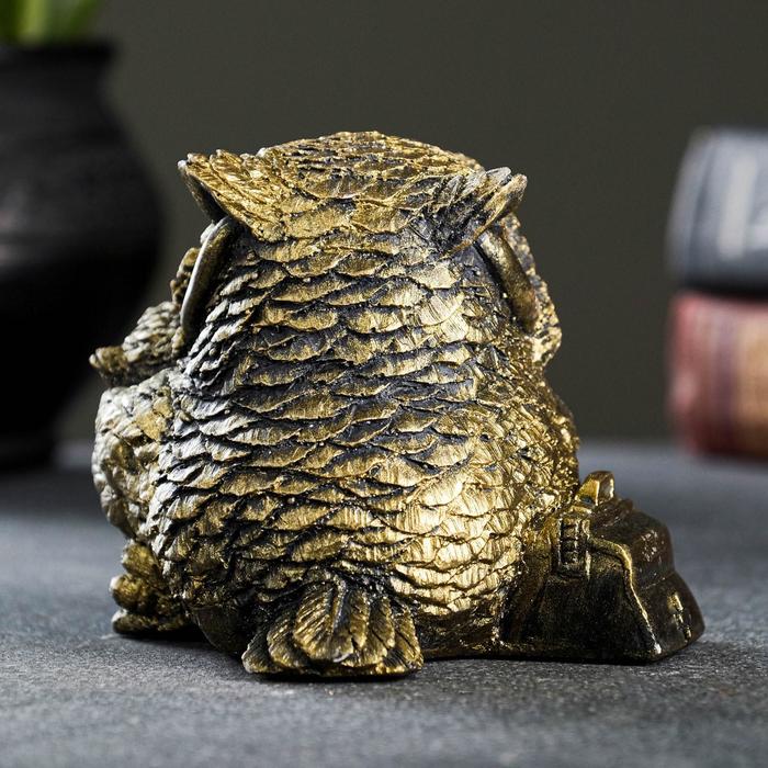 Фигурка гипс «Сова с совенком», под латунь, 10×10×10 см