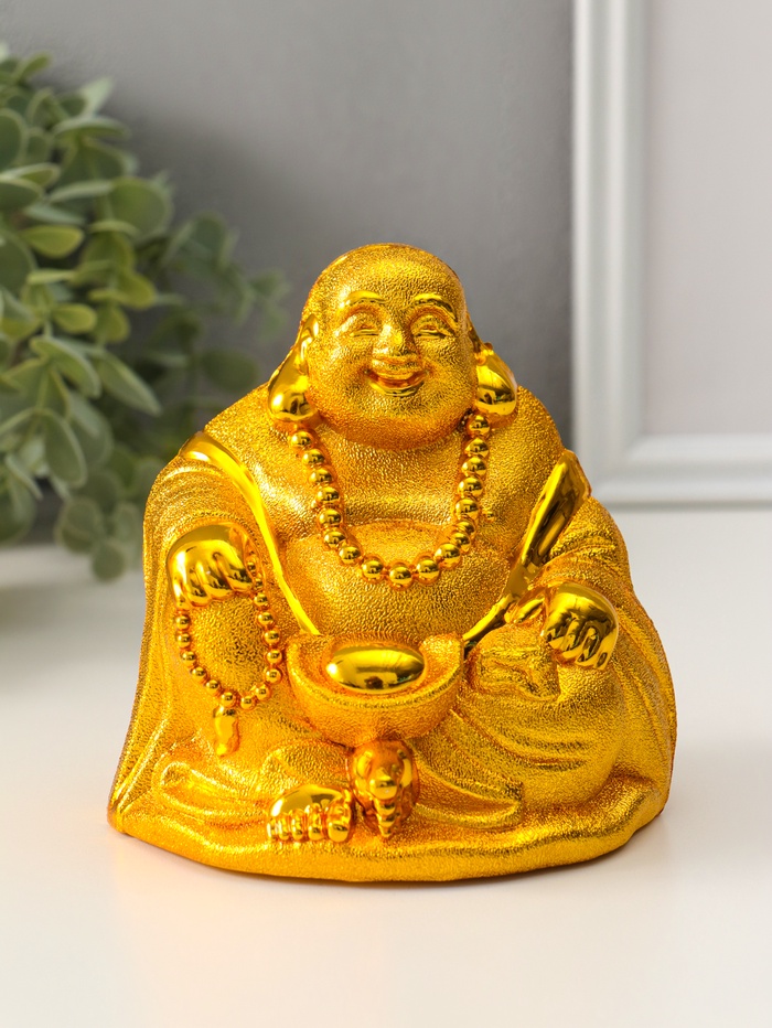 Копилка для денег «Золотой Хотей», пластик, 12×10.5×12 см