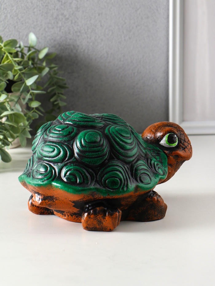 Копилка для денег «Черепаха», гипс, 12×22×15 см