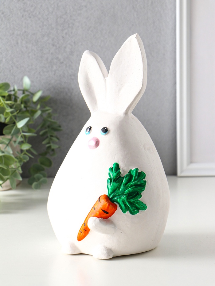 Копилка для денег «Кролик», гипс, 25×15×13.5 см, белый