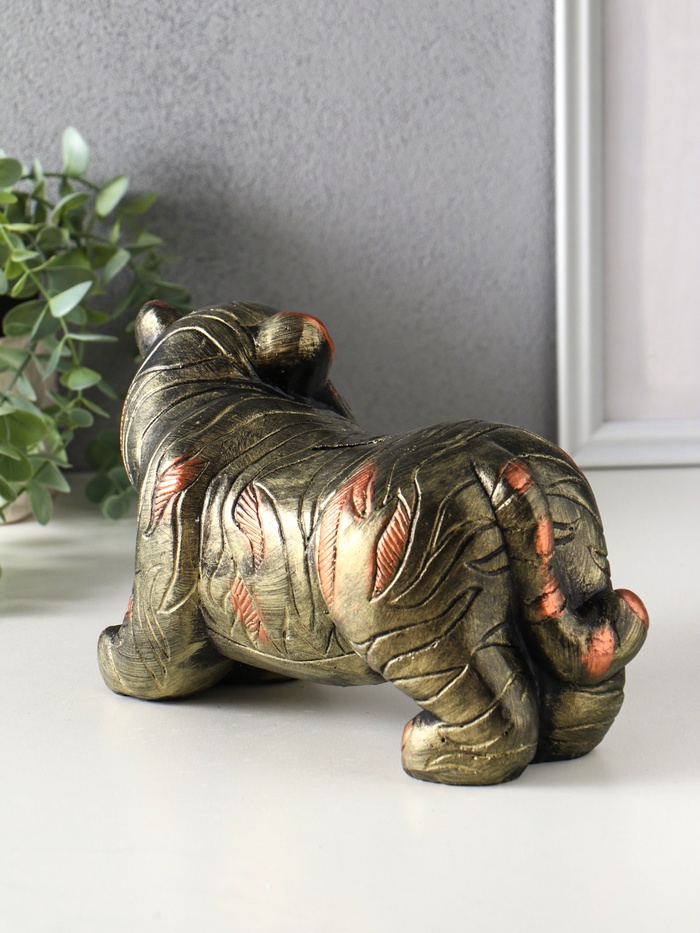 Копилка для денег «Тигр», гипс, 14×12.5×24 см, золотой