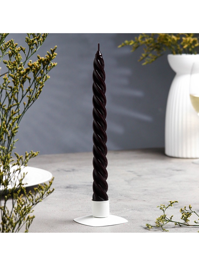 Свеча витая, 2.3×24.5 см, 5 ч, 50 г, чёрная