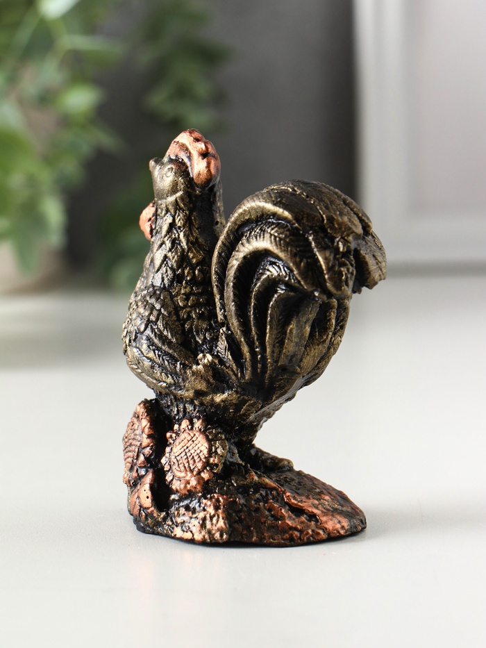 Фигурка гипс «Золотой петух», 9.7×8×5 см