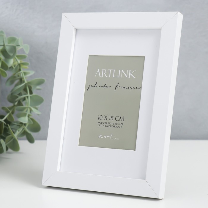 Фоторамка для фото 10×15 см Ellis, МДФ, с паспарту, белый