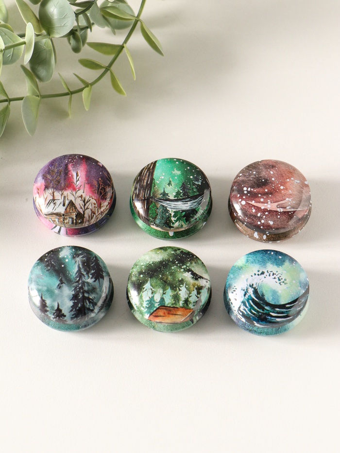 Набор шкатулок для украшений «Стихии», 12 шт., мини, металл, круглая, 4×4×2 см