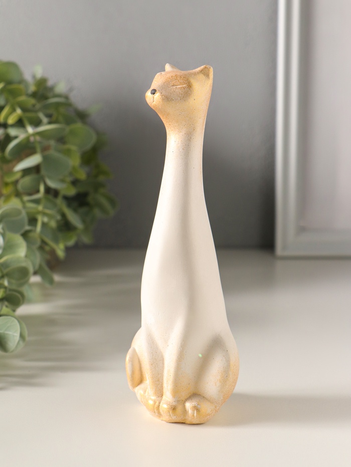 Фигурка гипс «Киска», 15×5 см, белый с росписью