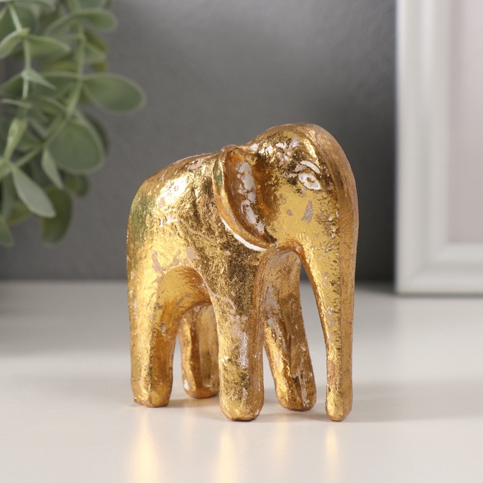 Фигурка полистоун «Абстракция. Золотой слон», 7.2×5.2×8 см