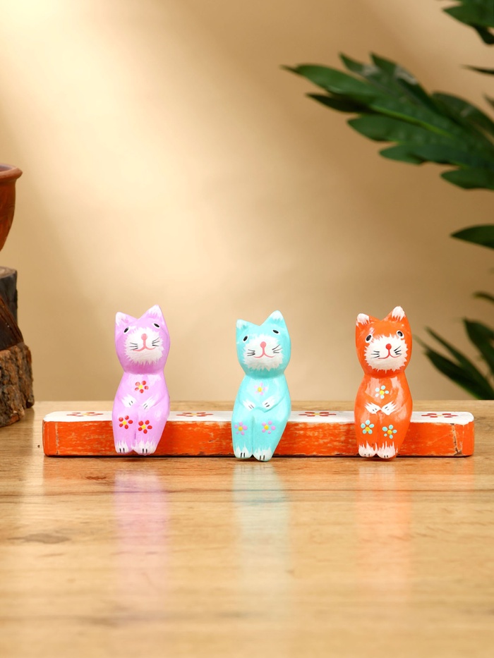 Сувенир «Котики на скамейке», 18×4×7 см, дерево