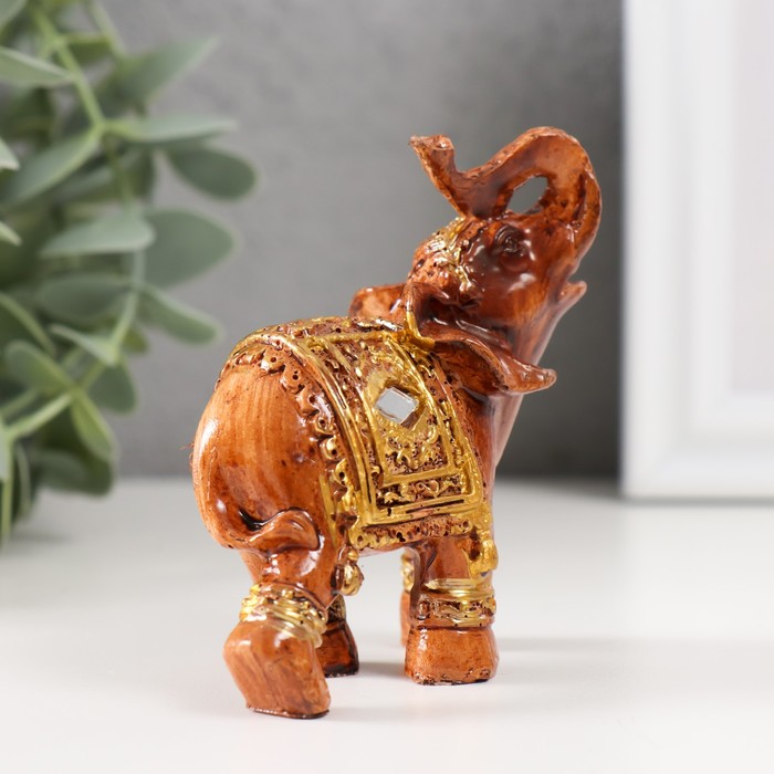 Фигурка полистоун «Слон под дерево в серебристой попоне», 7.5×6×3.2 см, МИКС