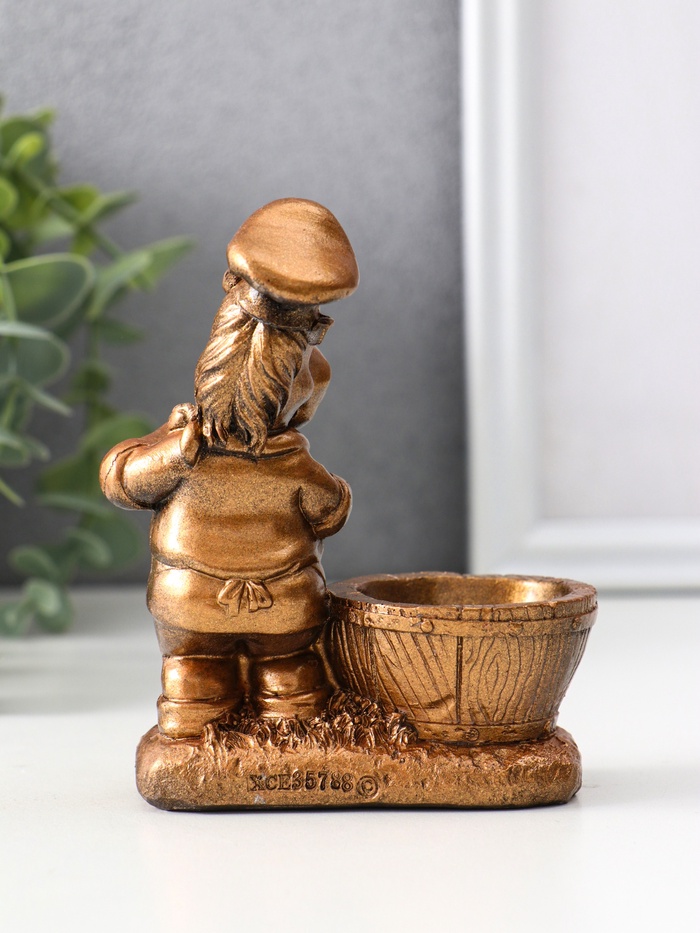 Фигурка - подставка для мелочей «Конь шеф повар», подсвечник, 12×9.5×5.5 см, под бронзу