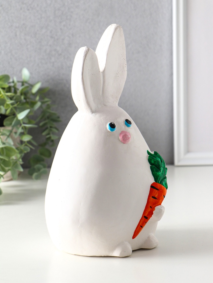 Копилка для денег «Кролик», гипс, 25×15×13.5 см, белый