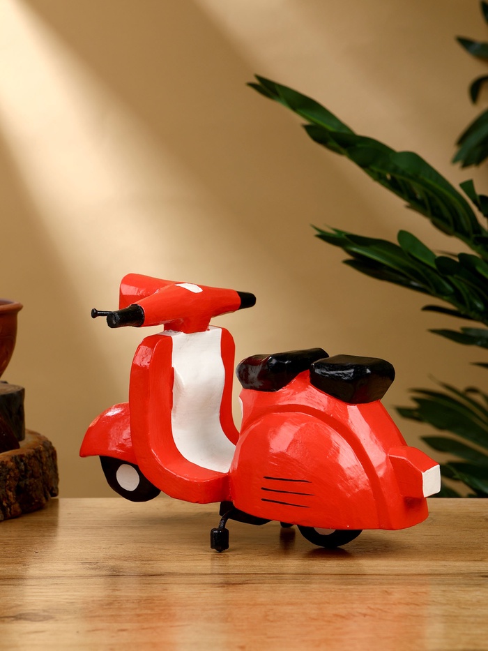 Сувенир «Мопед», 20×13×14 см, дерево, красный