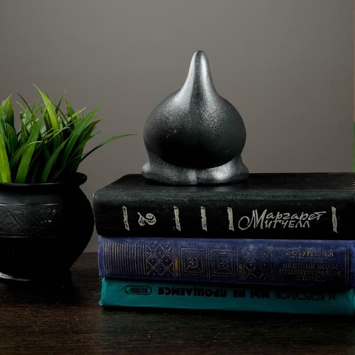 Фигура керамика «Кот Нырок», чёрно-серебряный, 11×9×18 см