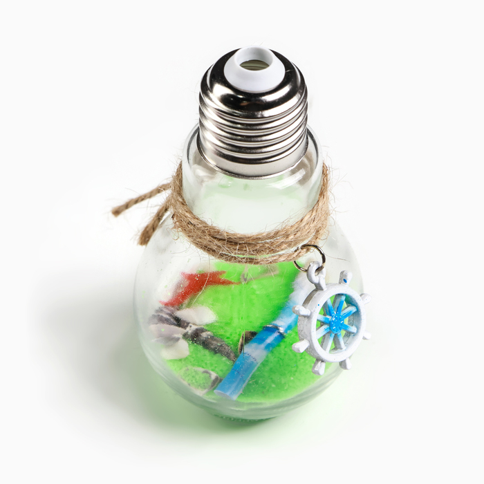 Фигурка «Сувенир в бутылке-лампочке. Ракушки», 11×6×6 см, МИКС