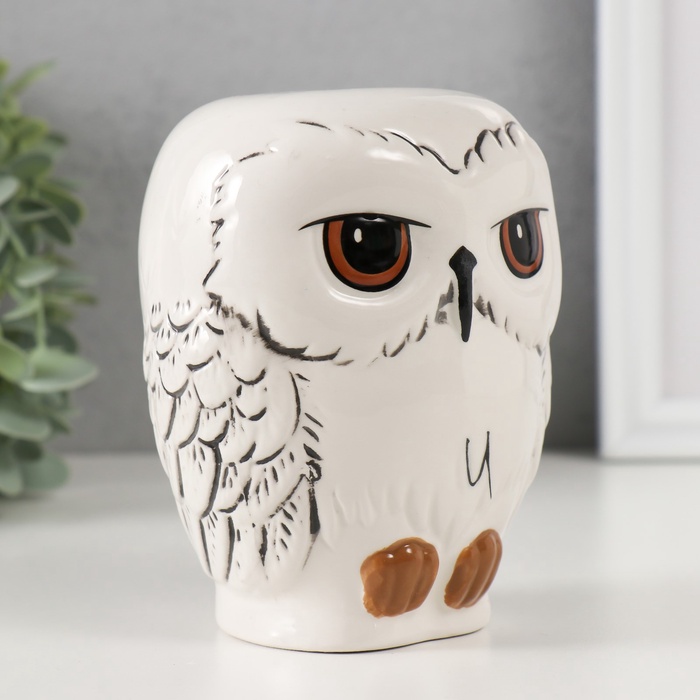 Копилка для денег «Белый северный филин», керамика, 10.5×9×12.5 см