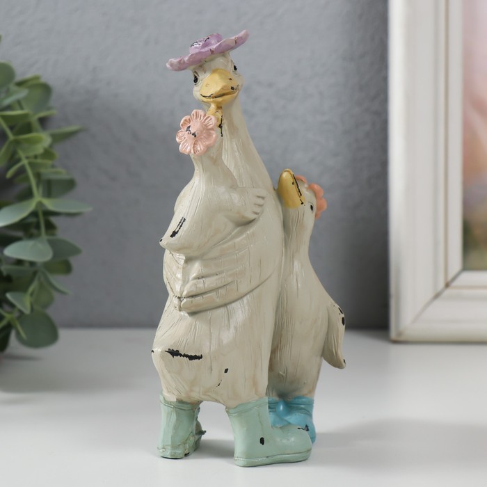 Фигурка полистоун «Гусыня с детками», 9×5.5×14.5 см