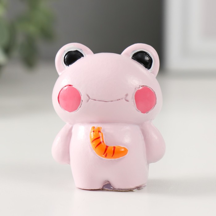 Фигурка полистоун «Лягушка с гусеницей», 2.5×3.5×5 см, МИКС