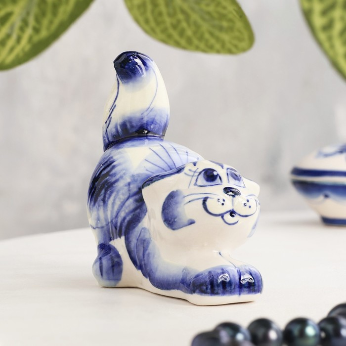 Фигурка фарфор гжель «Котик»