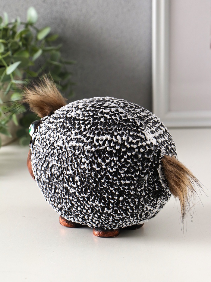 Копилка для денег «Овечка», гипс, 12.5×17.5×12.5 см, серый