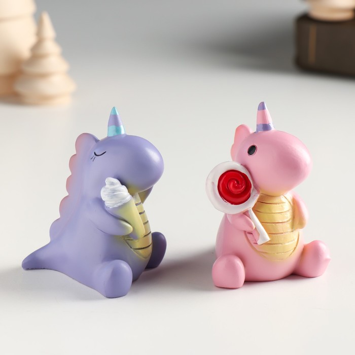 Фигурка полистоун «Дино-единорог: сладкоежка», 5×5×7 см, МИКС