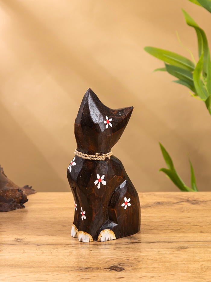 Сувенир «Кошка с котенком», 4.5×8×20 см, дерево