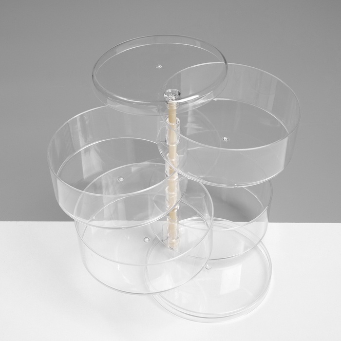 Шкатулка 4 секции, 11.5×17.5 см, прозрачная