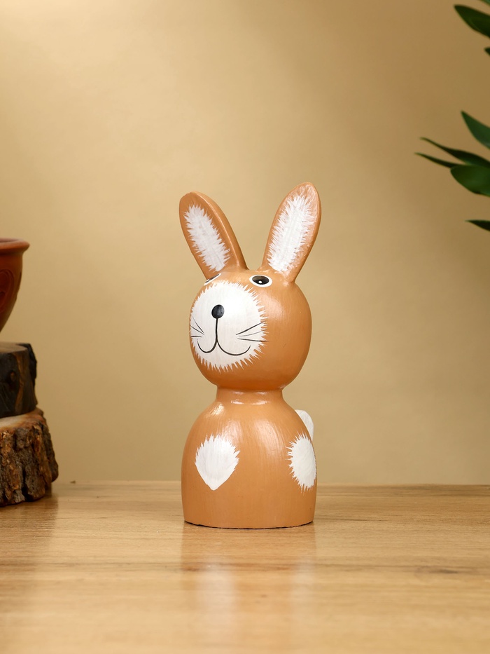 Набор сувенирный «Зайки», h=15 см, h=13 см, h=10.5 см, дерево, коричневый