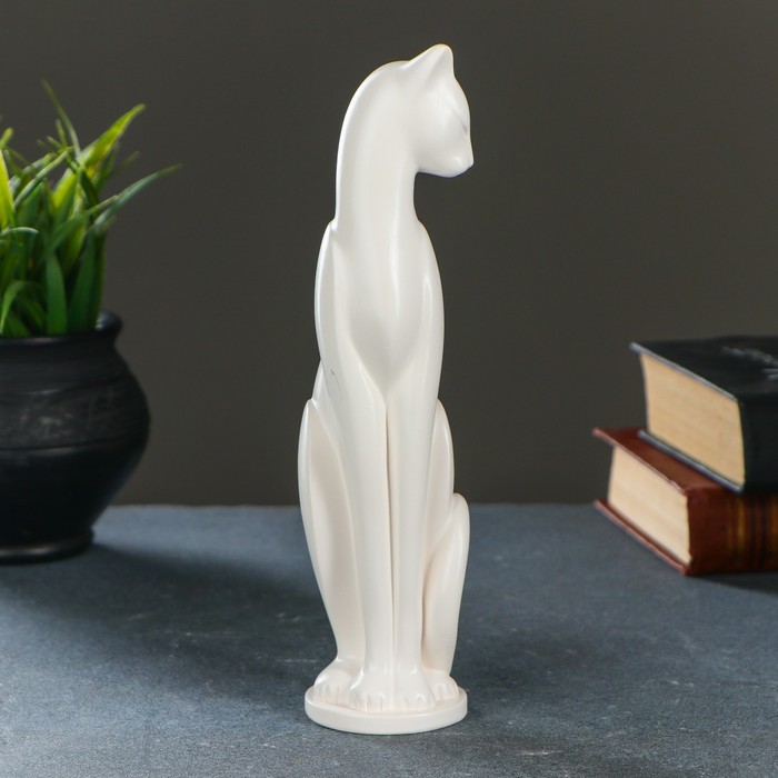 Фигурка гипс «Кошка Грация», белая, 6×7×23 см