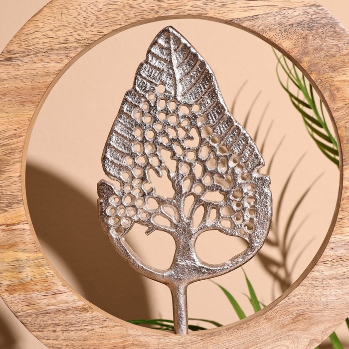 Сувенир интерьерный в деревянном кольце «Лист», 30×8×33 см